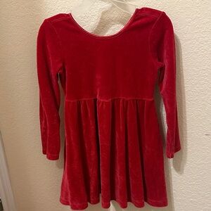 3/30$ Red Velvet Long Sleeve Fit-and-Flare Dress with pockets